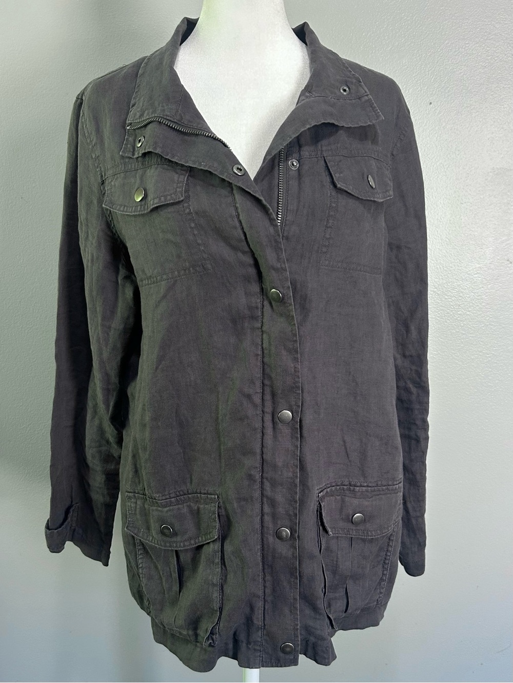 Artisan NY women’s Charcoal Utility Jacket Gorpcore Lightweight